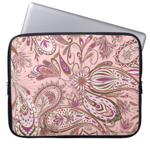 Funda Para Portátil Floral étnica: Diseño Paisley Oriental.