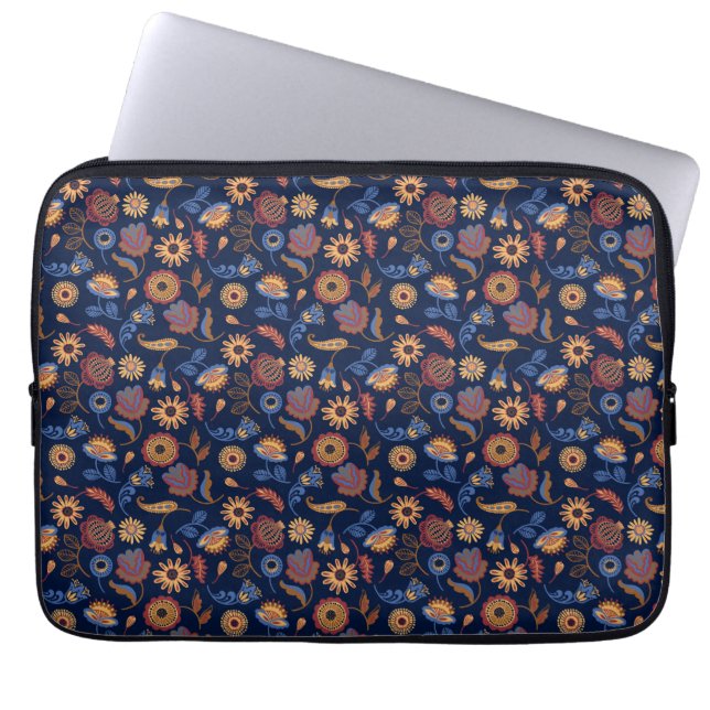 Funda Para Portátil Floral folclórica rústica (Frente)