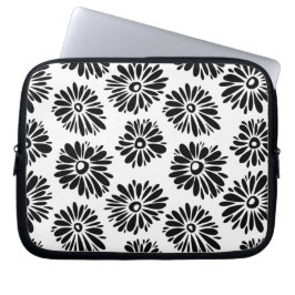 Funda Para Portátil Floral Funky negra y blanca