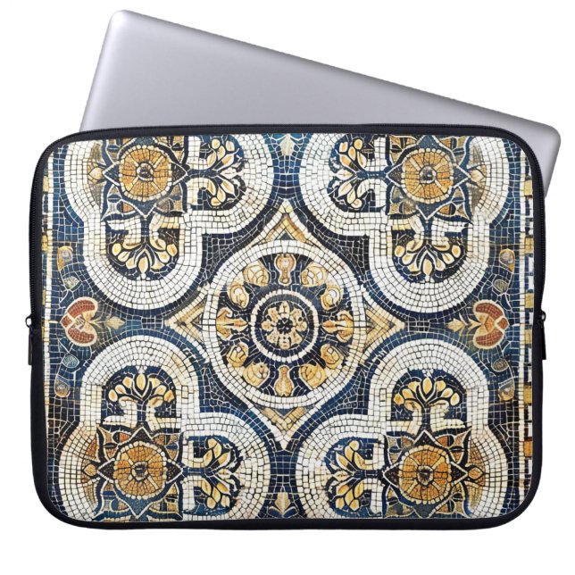Funda Para Portátil Floral geométrica artesanal (Frente)
