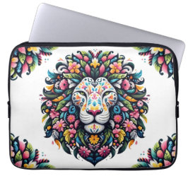 Funda Para Portátil Floral Lion Silhouette
