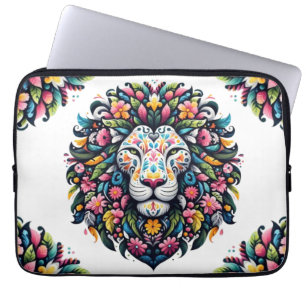 Funda Para Portátil Floral Lion Silhouette