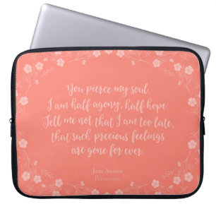 Funda Para Portátil Floral Love Letter Quote Persuasion Jane Austen