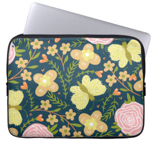 Funda Para Portátil Floral, Mariposa Y Glamour Sin Costuras Elegante