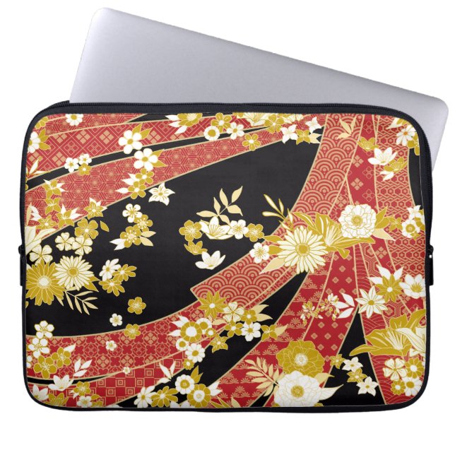 Funda Para Portátil Floral Mix Kimono Pattern (Frente)