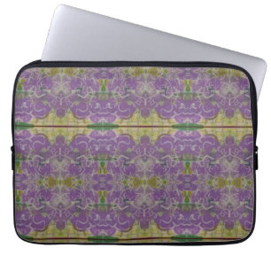 Funda Para Portátil Floral morada y verde