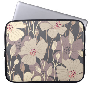 Funda Para Portátil Floral oscuro retro: patrón sin foco