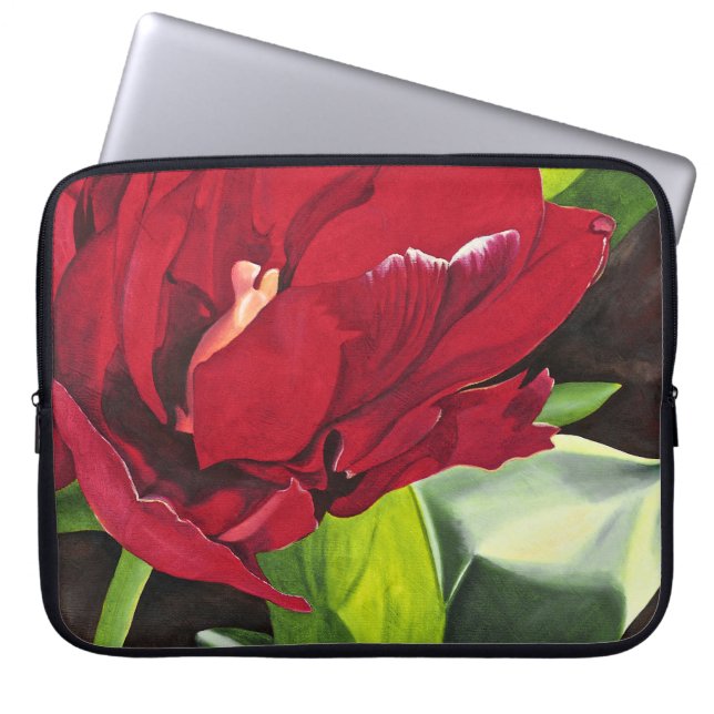 Funda Para Portátil Floral Peony Rojo (Frente)