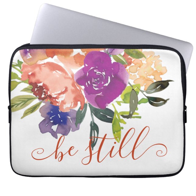 Funda Para Portátil Floral quieto (Frente)