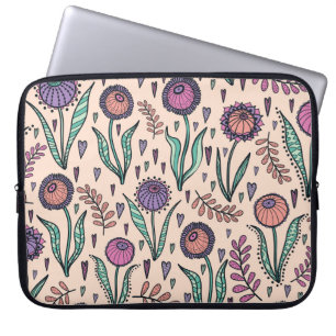 Funda Para Portátil Floral Retro 60: Patrón de decoración residencial