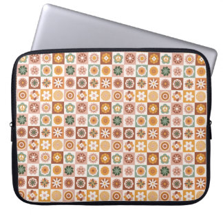 Funda Para Portátil Floral Retro a Cuadros Groovy