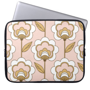 Funda Para Portátil Floral retro: patrón vintage sin soldadura.
