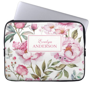 Funda Para Portátil Floral rosa