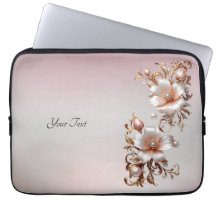 Funda para portátil floral rosa decorativa