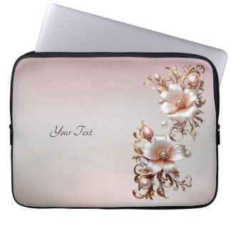 Funda para portátil floral rosa decorativa