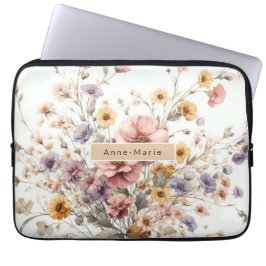 Funda Para Portátil Floral rosa moderno elegante