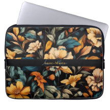 Floral rústica vintage elegante negro
