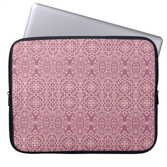 Funda Para Portátil Floral Seamless: Hermoso fondo de patrón (Frente)