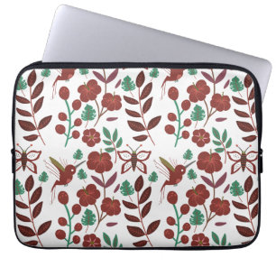 Funda Para Portátil Floral seamless pattern birds and butterflies