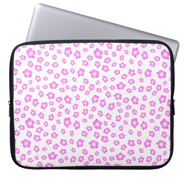 Funda Para Portátil Floral suave rosa hibiscus (Frente)