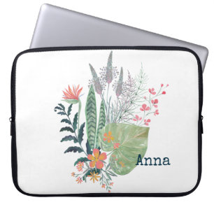 Funda Para Portátil floral tropical botánica personalizada