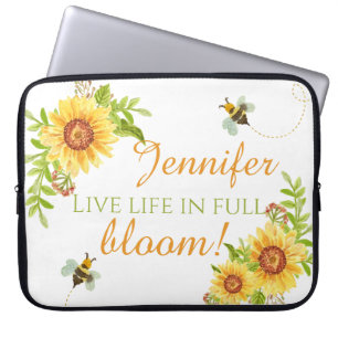 Funda Para Portátil Floral Vida En Vivo En Un Portátil Personalizado D