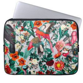 FUNDA PARA PORTÁTIL FLORAL Y AVES XIV-II