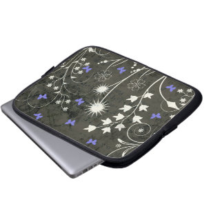 Funda para portátil floral y de mariposa