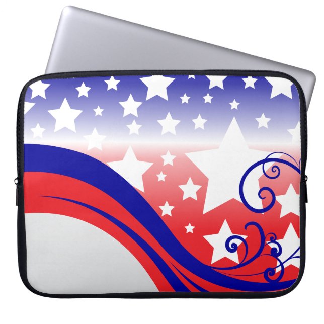 Funda Para Portátil Florecen olas y estrellas (Frente)