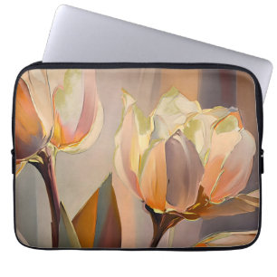 Funda Para Portátil Florecimiento Silencioso – Tulipanes Abstractos en