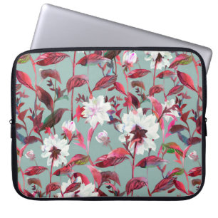 Funda Para Portátil Florencia floral. Flores acuarelas sin fisuras.