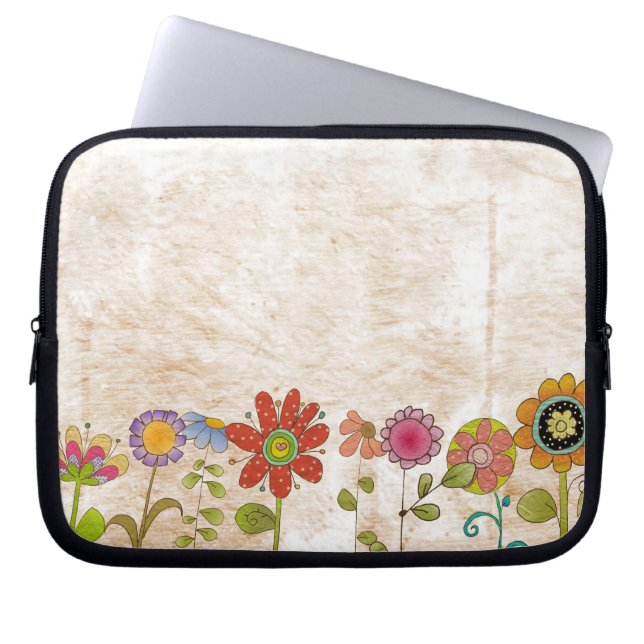 Funda Para Portátil Flores (Frente)