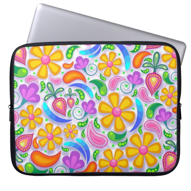 Funda Para Portátil Flores (Frente)