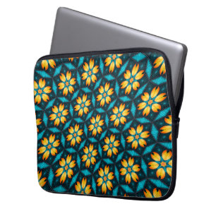 Funda Para Portátil Flores abstractas amarillas
