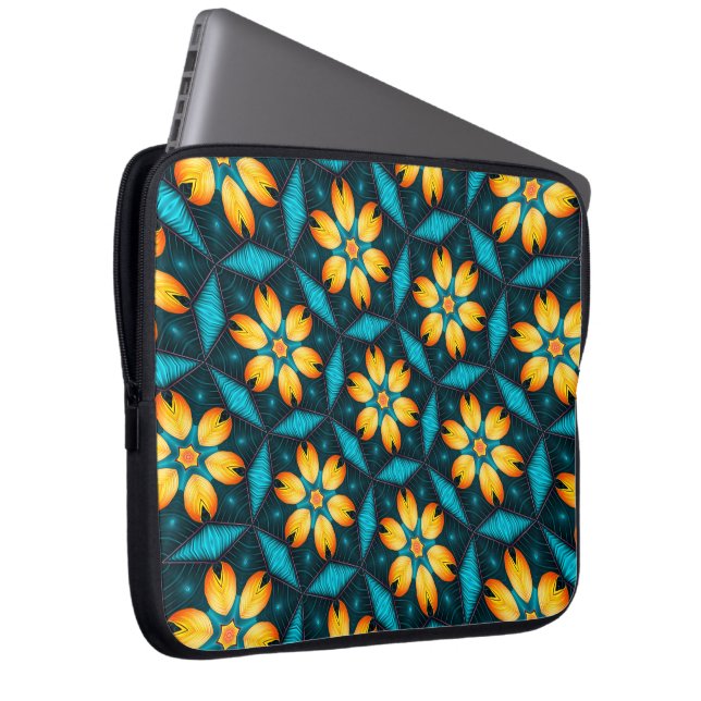 Funda Para Portátil Flores abstractas amarillas (Anverso derecho)