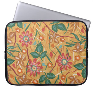 Funda Para Portátil Flores acuáticas artísticas: fondo colorido.