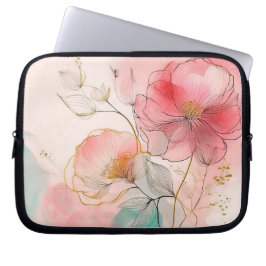 Funda Para Portátil Flores acuáticas fondo elegante