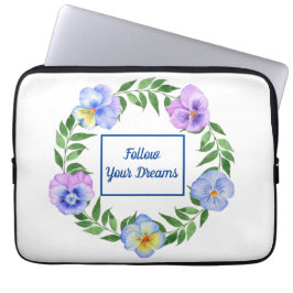 Funda Para Portátil Flores acuáticas románticas siguen tus sueños