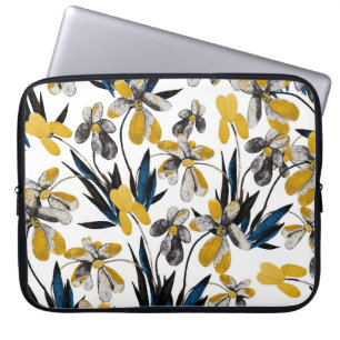 Funda Para Portátil Flores acuáticas: un patrón de verano vibrante.