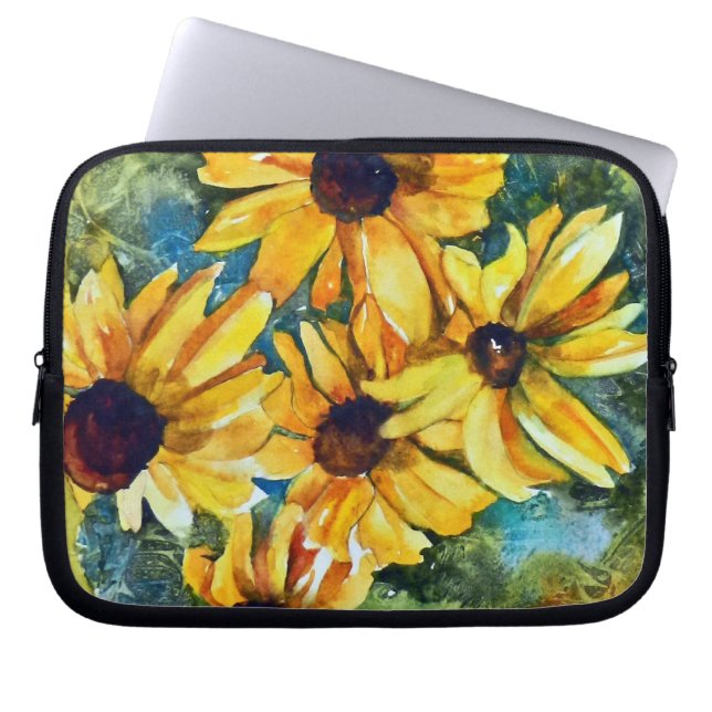 Funda Para Portátil Flores amarillas (Frente)