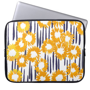 Funda Para Portátil Flores amarillas: cosecha pintada a mano