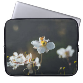Funda Para Portátil Flores anémicas blancas