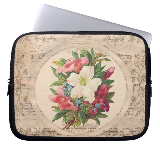 Funda Para Portátil Flores antiguas bonitas (Frente)