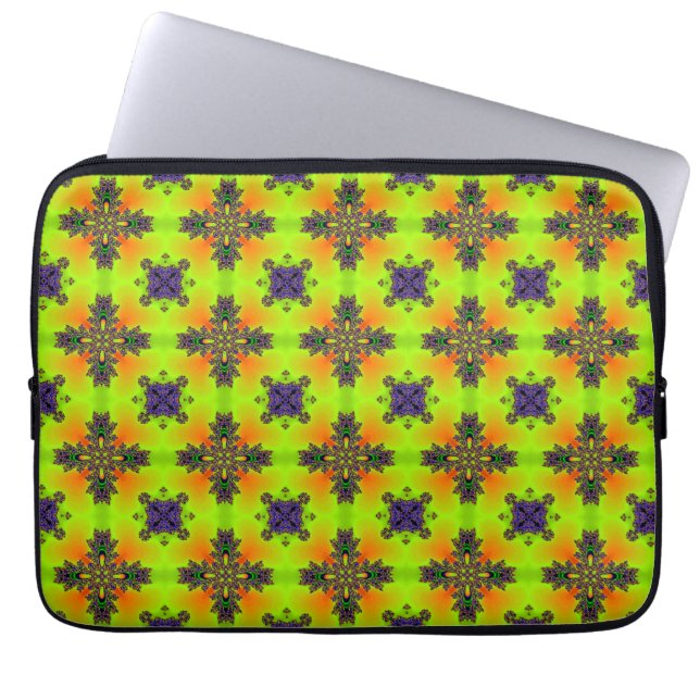 Funda Para Portátil Flores artdeco en estilo retro (Frente)