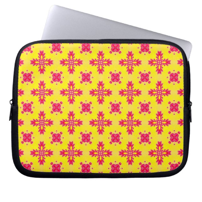 Funda Para Portátil Flores artdeco en estilo retro (Frente)