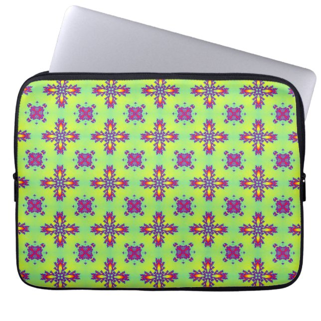 Funda Para Portátil Flores artdeco en estilo retro (Frente)