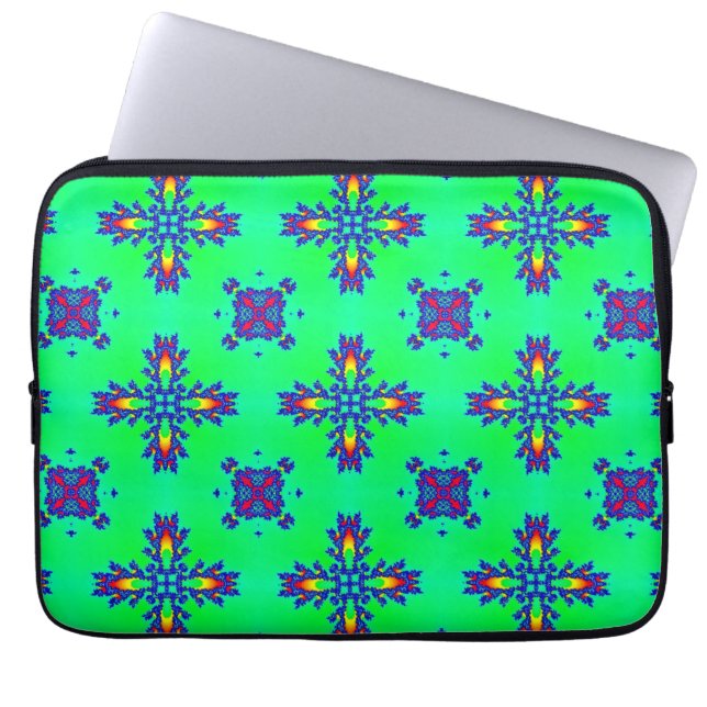 Funda Para Portátil Flores artdeco en estilo retro (Frente)