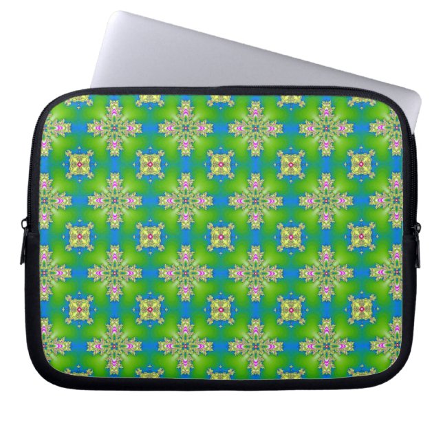 Funda Para Portátil Flores artdeco en estilo retro (Frente)