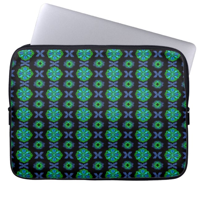 Funda Para Portátil Flores artdeco en estilo retro (Frente)