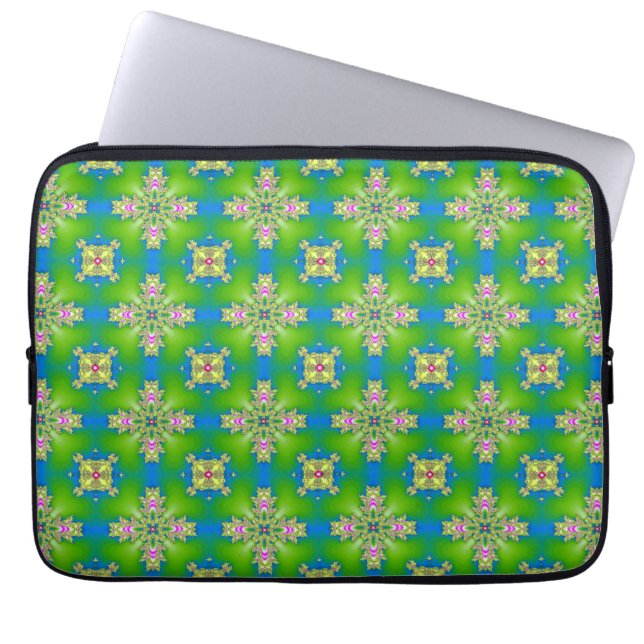 Funda Para Portátil Flores artdeco en estilo retro (Frente)